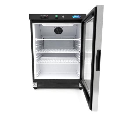 Maxima Lednice - 200 l - černá - se skleněnými dveřmi |  09405008